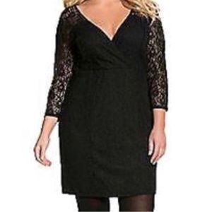 NWT Lane Bryant lace cocktail little black dress size 28